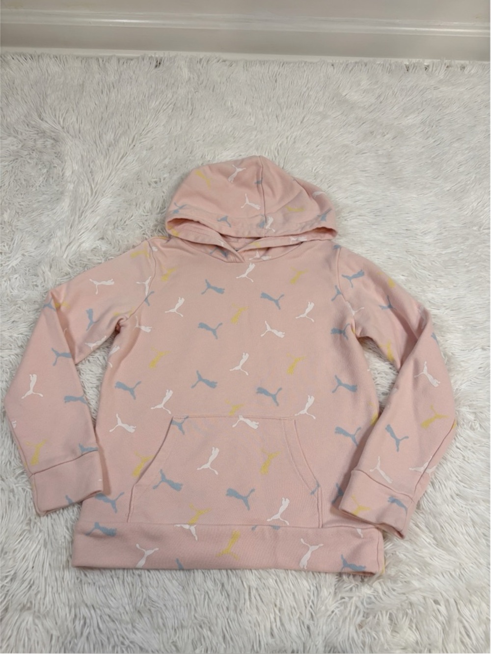 Puma girl‎ long sleeve Pink Hoodie with Puma Logo Print